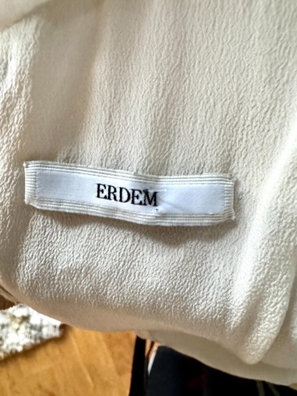 Erdem Abrielle Ivory White Stripe Silk Lined Tiered‎ Midi Dress US 4 SS16 Bridal - Picture 7 of 12